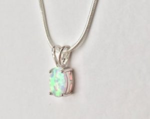 opal necklace, white fire opal pendant, silver opal necklace, 925 silver NBQCGSN