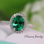 oval emerald ring, engagement ring, oval engagement ring, gemstone ring,  silver JVOHJYA