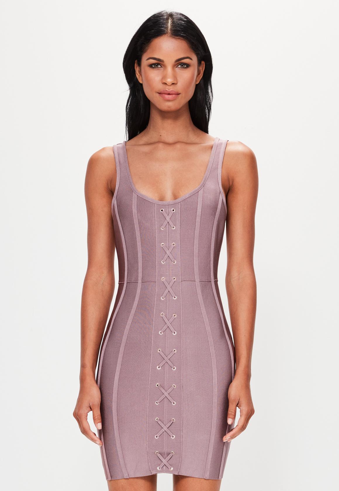 peace + love pink strappy criss cross front bandage dress HAZSNWD