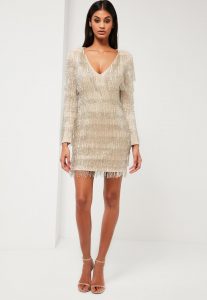 peace + love silver embellished fringe dress AUTJXHF