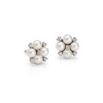 pearl and diamond earrings akoya cultured pearl and diamond cluster earrings in 18k white gold (4mm) ZFBLMOO