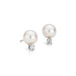 pearl and diamond earrings classic akoya cultured pearl and diamond stud earrings in 18k white gold QHTHJLV
