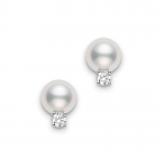 pearl and diamond earrings mikimoto pearl and diamond stud earrings VYLAPWG