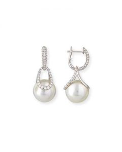 pearl and diamond earrings quick look FTWVXWO