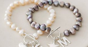 pearl bracelet freshwater pearl initial bracelet IHEUHNO
