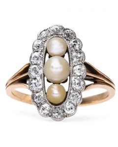 pearl engagement rings trumpet u0026 horn pearl engagement ring HCAAIUE