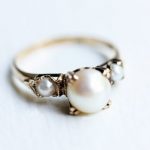 pearl engagement rings vintage gold three pearl engagement ring FMKKGNE