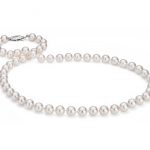 pearl necklace classic akoya cultured pearl strand necklace in 18k white gold (7.0-7.5mm) JWPMMYR