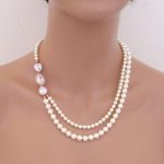 pearl necklace rose gold bridal necklace pearl wedding necklace by treasures570 OEYHVFG