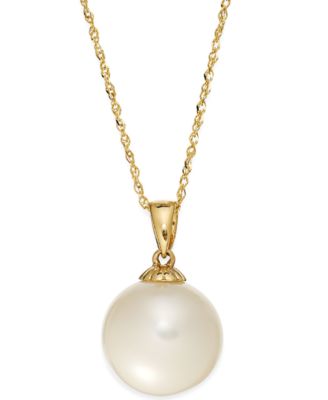 pearl pendant necklace pearl necklace, 14k gold cultured freshwater pearl pendant (11mm) XLHTBPK