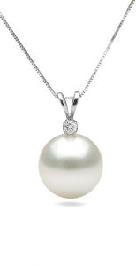 pearl pendant necklace pearl necklace, single pearl necklace, june birthstone, gold or silver  sliding YMPBXAR