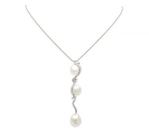 pearl pendant necklace rent jewelry - diamonds: .65 tw | gold: 18k white | length: LGDRGZZ