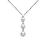 pearl pendant necklace three pearl drop akoya cultured pearl pendant CCBZTKQ