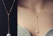 pearl pendant necklace wholesale 18k plated chain 9mm pearl pendant adjustable pearl necklace  diamond AMUYPWH