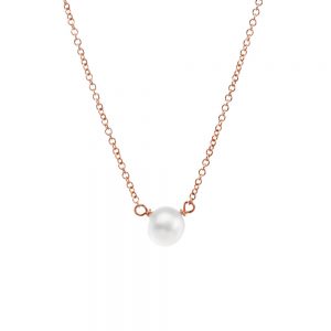 pearls of love, small pearl necklace, rose gold filled HGXTWOY