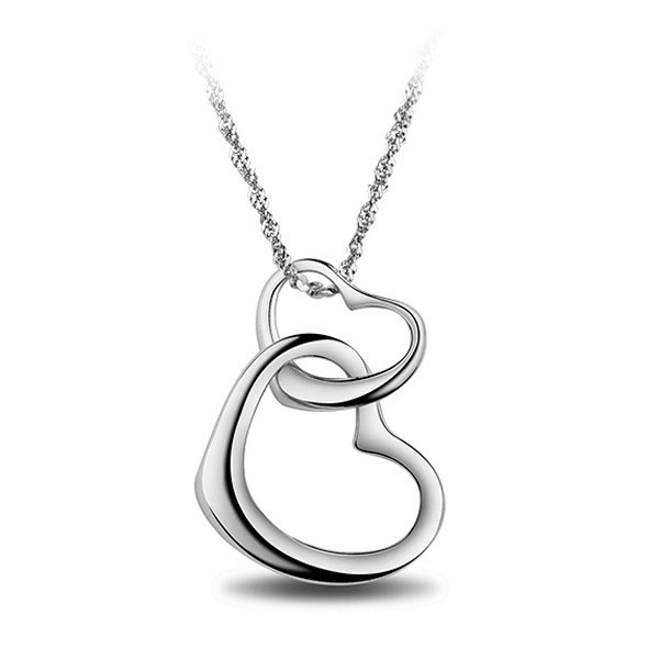 pendants for women aliexpress.com : buy romantic heart to heart necklace women gift silver ERVALGX