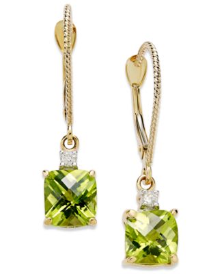 peridot earrings 14k gold earrings, peridot (2-1/5 ct. t.w.) and GLMJKSE