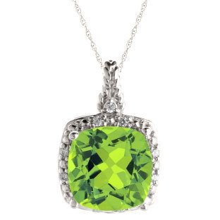 peridot necklace cushion cut peridot august gemstone sterling silver diamond braided pendant  $150.00 YMJRUXE