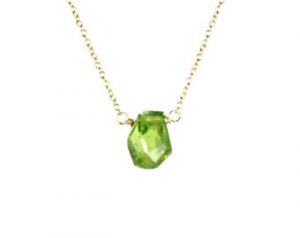 peridot necklace - green peridot - august birthstone - healing crystal - YTOTKOC