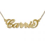 personalized 14k gold carrie name necklace AFOOBGZ
