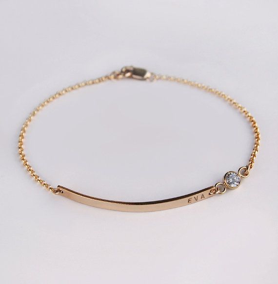 personalized bracelets gold bar bracelet / birthstone bracelet / cz bracelet / nameplate bracelet NHPAWQW