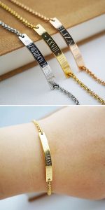 personalized bracelets personalized engraved stainless steel bracelets from earringsnation rose  gold wedding roman GBYHYXM