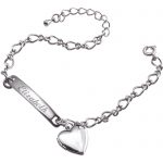 personalized bracelets personalized silver-plated girlsu0027 heart charm bracelet - walmart.com CFEPWTP