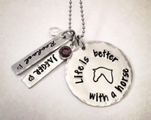 personalized horse jewelry - life is better - horse - horses - ZZVBQPE