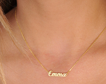 personalized name necklace-personalized gift-personalized  jewelry-bridesmaid gift-gold name jewelry WBVBWAE