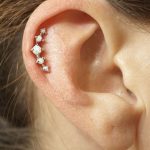 piercing earrings 5 white fire opal stud cartilage earring, tragus or helix piercing. ZGDDBRT