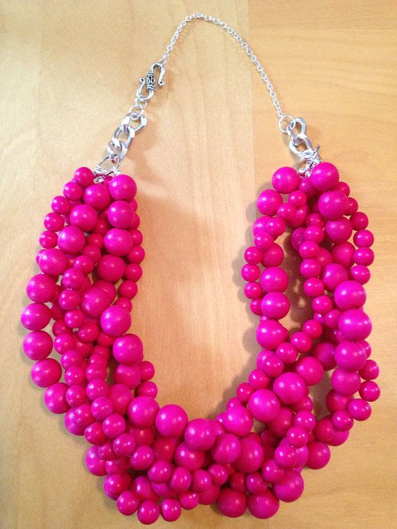 pink necklace hot pink statement necklace fall statement by theenchantingowl, $21.97 KALNYRU