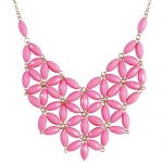 pink necklace jane stone pink fashion necklace tessellate necklace net statement beaded  jewelry OUOBRCR