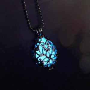 pretty necklaces glowing luminous vintage necklaces steampunk pretty magic waterdrop locket  glow in LSWMKDL