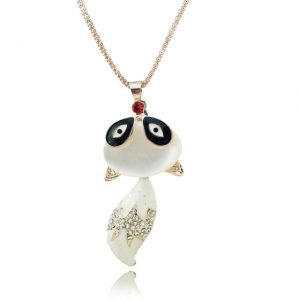 pretty necklaces pretty fox big tail shining crystal long chain chic cute necklaces u0026 TRABUCP