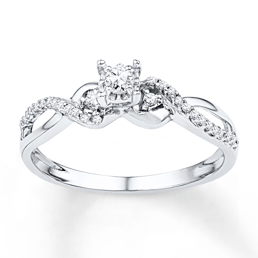 promise rings diamond promise ring 1/4 ct tw round-cut sterling silver XGRWCNQ