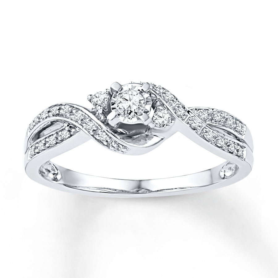 promise rings diamond promise ring 1/6 ct tw round-cut sterling silver NPISZHX