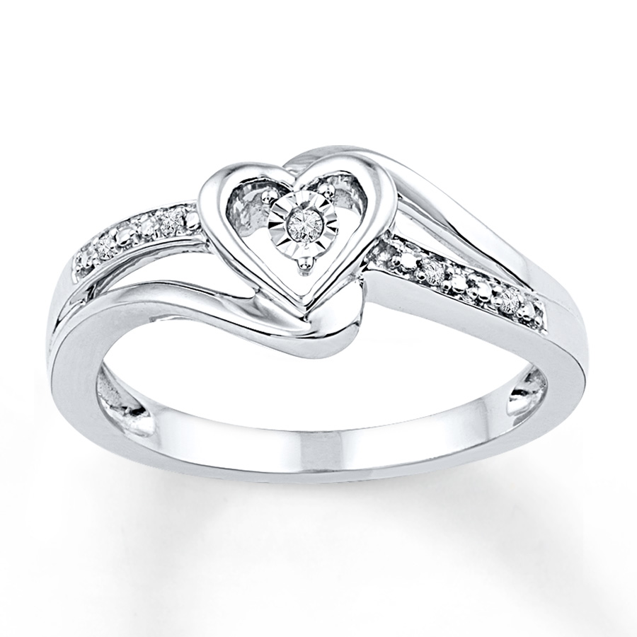 promise rings heart promise ring diamond accents sterling silver QYGTHJM