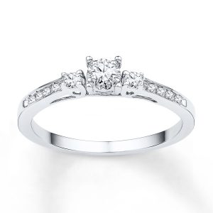 promise rings three-stone promise ring 1/6 ct tw diamonds 10k white gold ICCNRIS