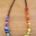 rainbow stone gemstone necklace - wood - bright colourful jewels - fun EXPOGBC