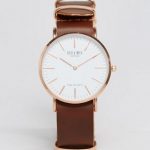 reclaimed vintage inspired leather watch in brown 36mm exclusive to asos ESGRAQM
