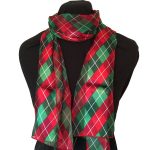 red and green tartan thin pretty christmas scarf LGVGTWT