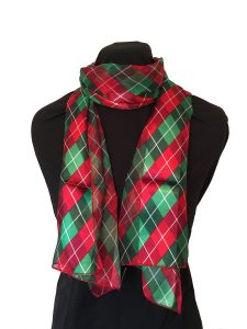 red and green tartan thin pretty christmas scarf LGVGTWT