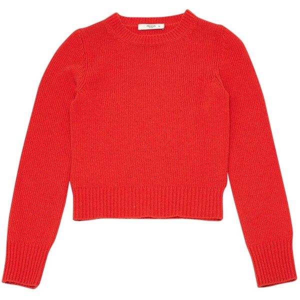 red jumper pre-owned prada wool jumper (u20ac220) ❤ liked on polyvore featuring tops ZQEKLTQ