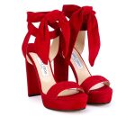 red platform heels jimmy choo kaytrin 120 suede platform sandals ($875) ❤ liked on polyvore  featuring DYPJJRV