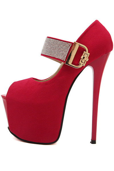 red platform heels red rhinestone ankle strap peep toe platform heels @ fashion high heels  shoes,cheap QNHHLOO