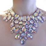 rhinestone jewelry crystal ab rhinestone mega statement necklace, dramatic rhinestone necklace,  rhinestone burlesque YKDNFTO