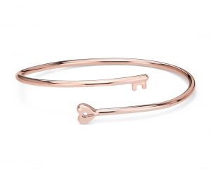 rose gold bangle bracelet heart lock and key bangle bracelet in rose gold vermeil RBHEOSX