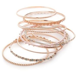 rose gold bangle bracelet red camel rose gold rose gold-tone make me blush 9-piece bangle. DGKCJLO