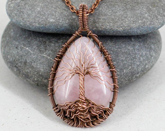 rose quartz necklace | etsy KYZUOPI