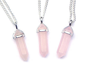 rose quartz necklace | etsy YEJTGKL
